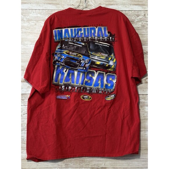 Nascar Inaugural Night Race Kansas Speedway Sprint Cup Series Shirt Red 2014 XXL - Picture 1 of 7